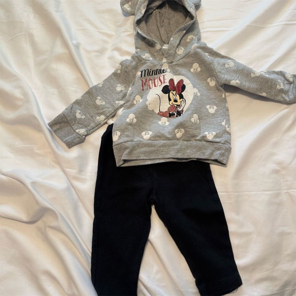 Disney Minnie Mouse Baby Girls Hoodie & Pants Gray 6-9 Months